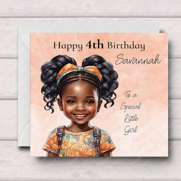 Black Girl Birthday Card L